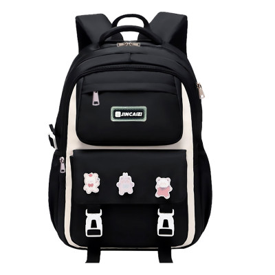 Kids Backpack Children School Bags for Girls Orthopedic Waterproof Primary Schoolbag Book Bag (Black)