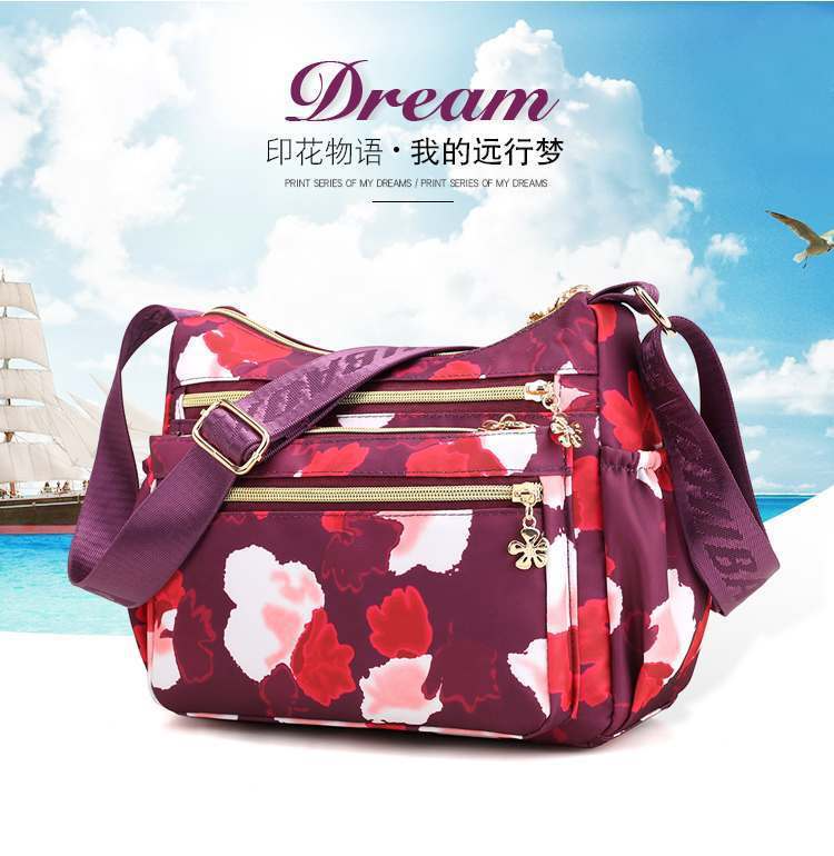 Korean sports travel shoulder bag(Light maroon)