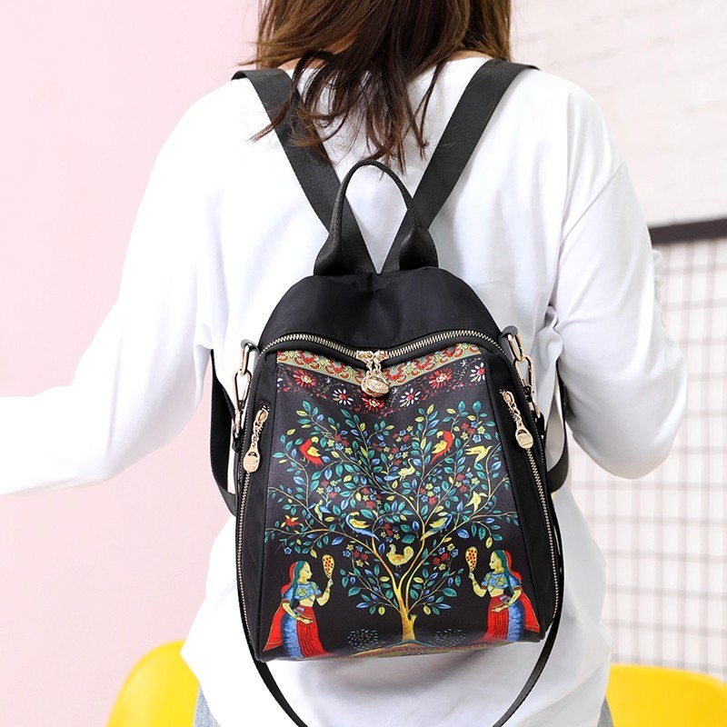 New Female Backpacks High Capacity Waterproof ( China print )