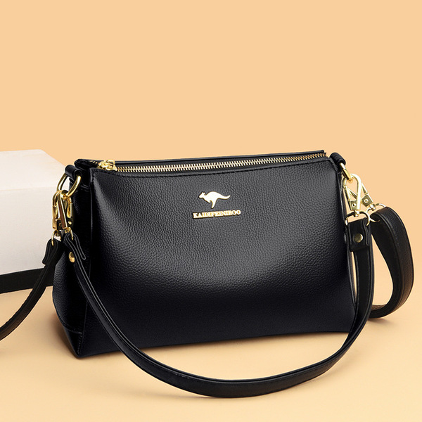 Women Luxury Comfortable Leather Casual Crossbody Fashion Handbag(Black)