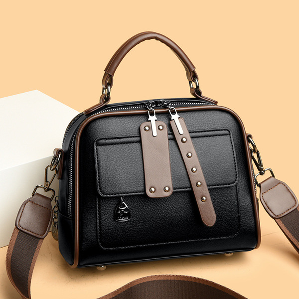 Genuine Soft Leather Handbag( black)