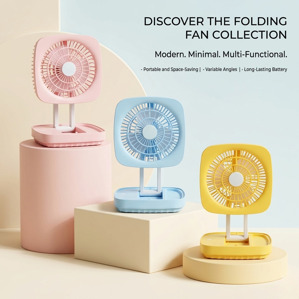 Rechargeable Soft Light Desktop Silent Foldable Electric Table Fan (JK-F666)